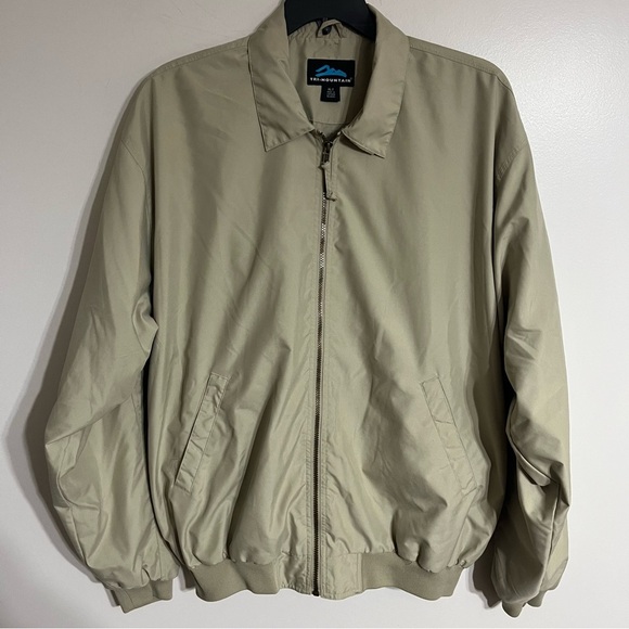 Men’s Tri Mountain Lightweight Tan Spring Jacket Size XLT Collared Lightweight - Picture 1 of 13